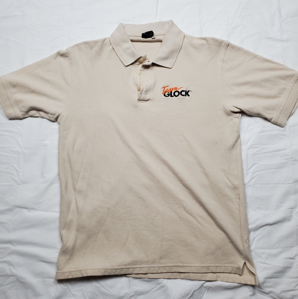 Team Glock Large Tan Embroidered Polo